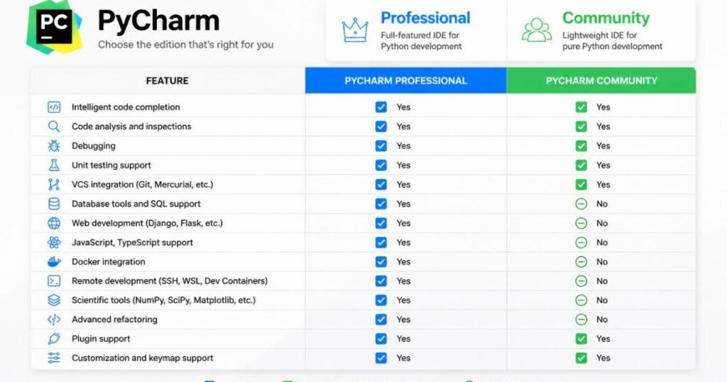 pycharm pro vs community