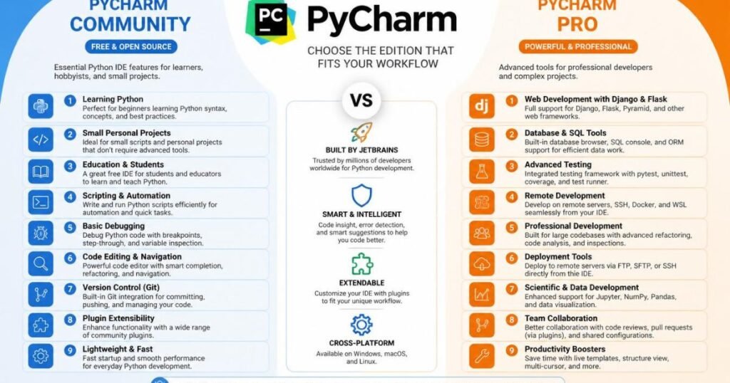 pycharm community vs pro