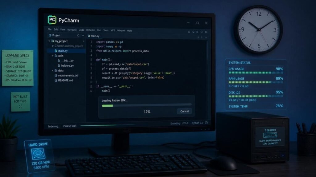 how to speed up pycharm on low end pc step by step