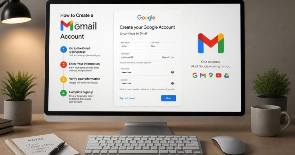 how to create gmail account