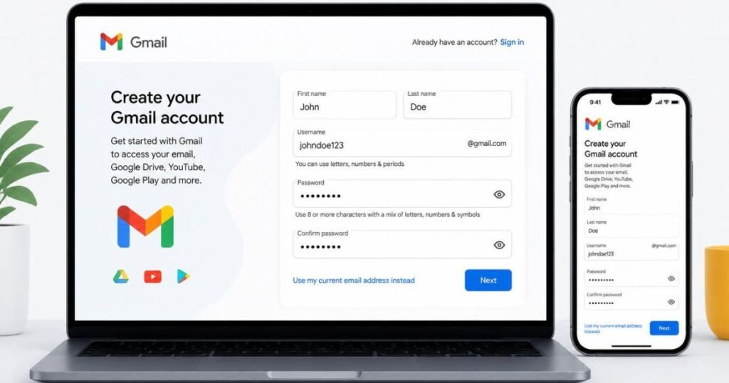 how to create gmail account