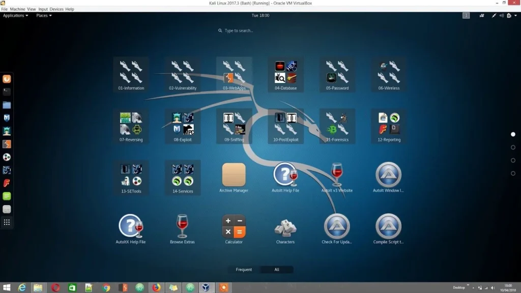 Kali Linux desktop interface showing default desktop environment