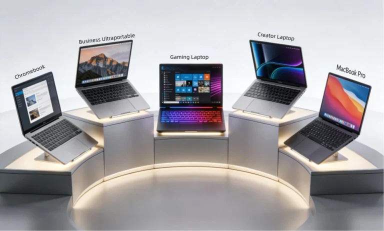 Laptop Buying Guide 2026: How to Choose the Best Laptop for Every Budget Laptop Buying Guide 2026 showing different laptops for students, professionals, gamers, and creators