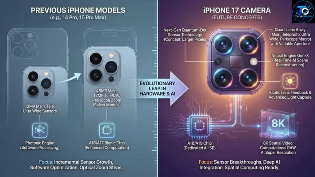 iPhone 17 camera compared with previous iPhone models for better photo and video quality