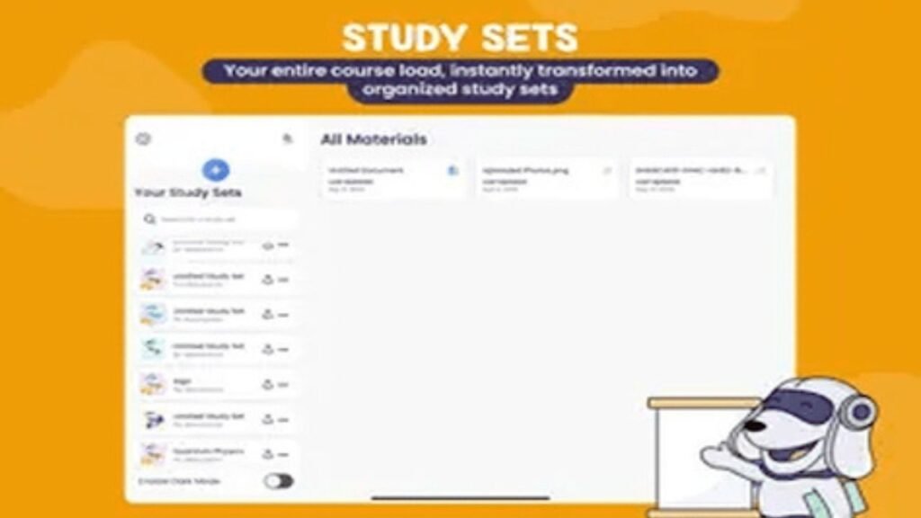What is StudyFetch AI learning platform interface for students