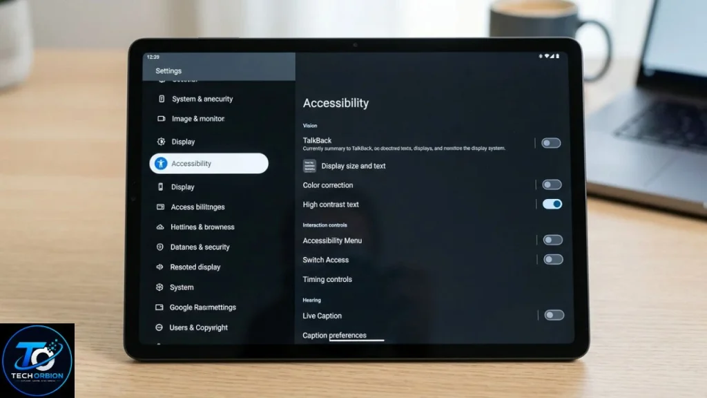Check Android accessibility and display settings for auto-rotate issues