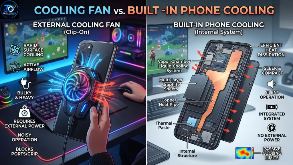 Cooling fan vs built-in phone cooling systems