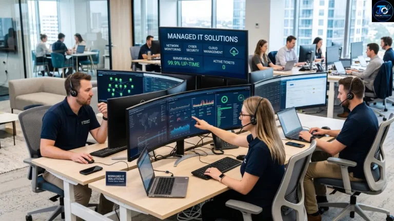 Managed IT solutions helping a business manage network security computers and cloud services