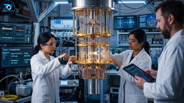 Quantum Technology: Complete Guide to Applications, Benefits, Challenges & Future (2026) Quantum Technology concept with futuristic quantum computing visualization