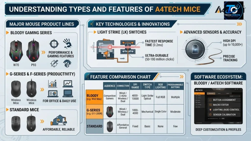 Types and Features of A4Tech Mice for Different Users
