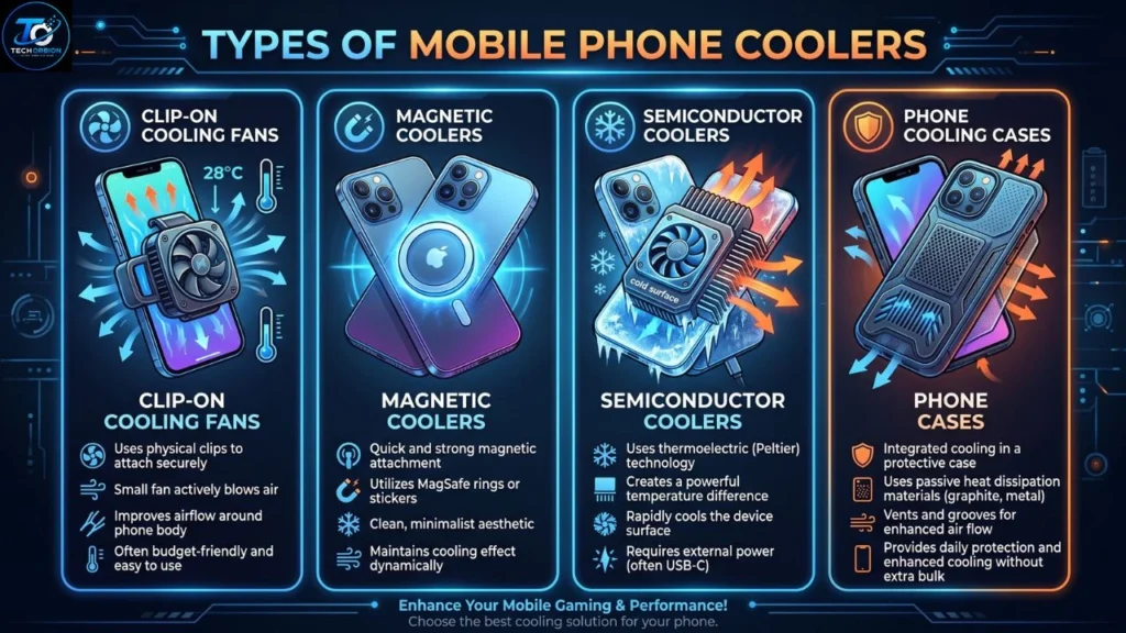 Types of mobile phone coolers for smartphones