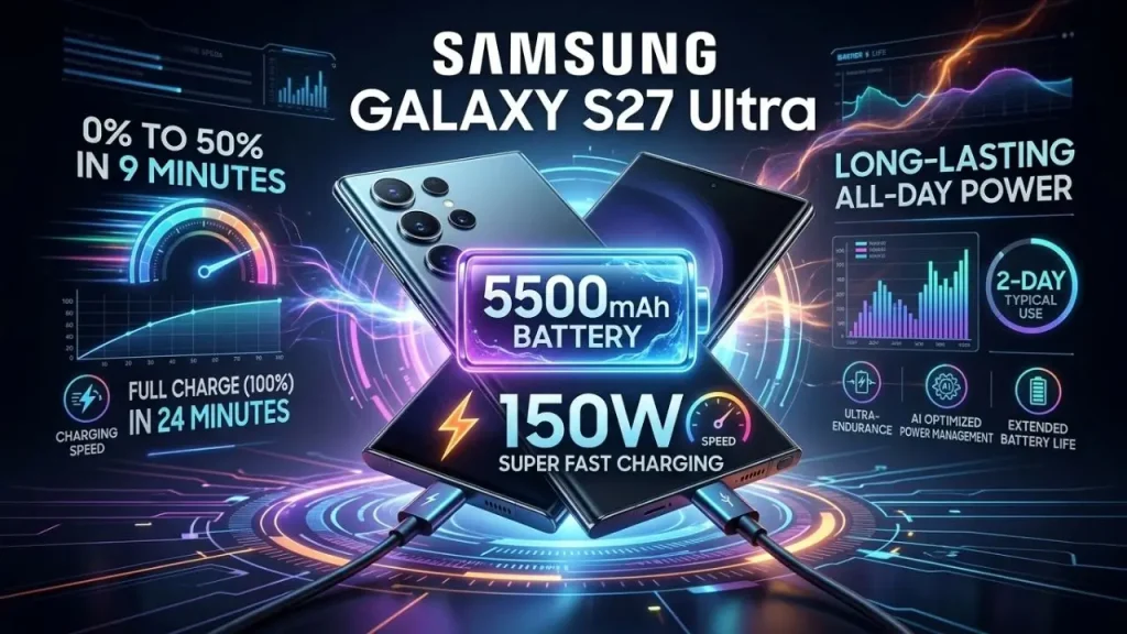 Samsung Galaxy S27 Ultra battery capacity and charging speed features
