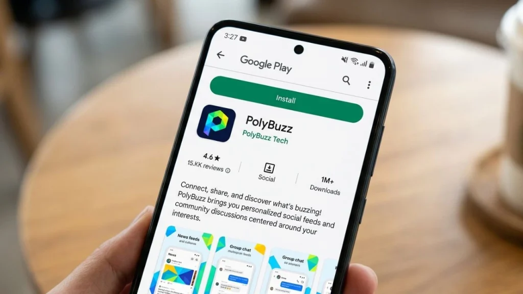 PolyBuzz Download for Android – AI character chat app for Android users © TechOrbion.com I AI Generated
