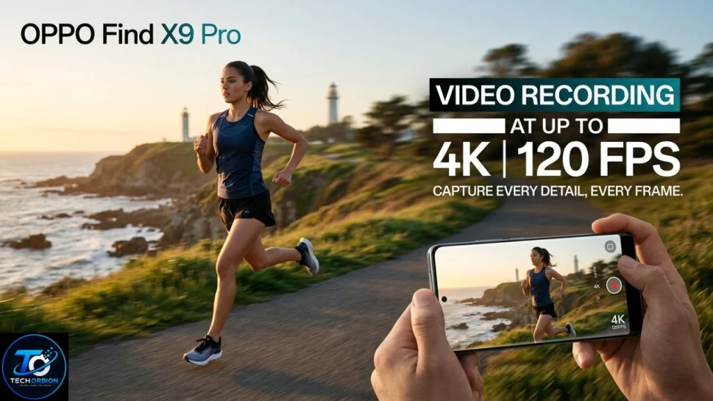 `OPPO Find X9 Pro video recording at up to 4K and 120fps`