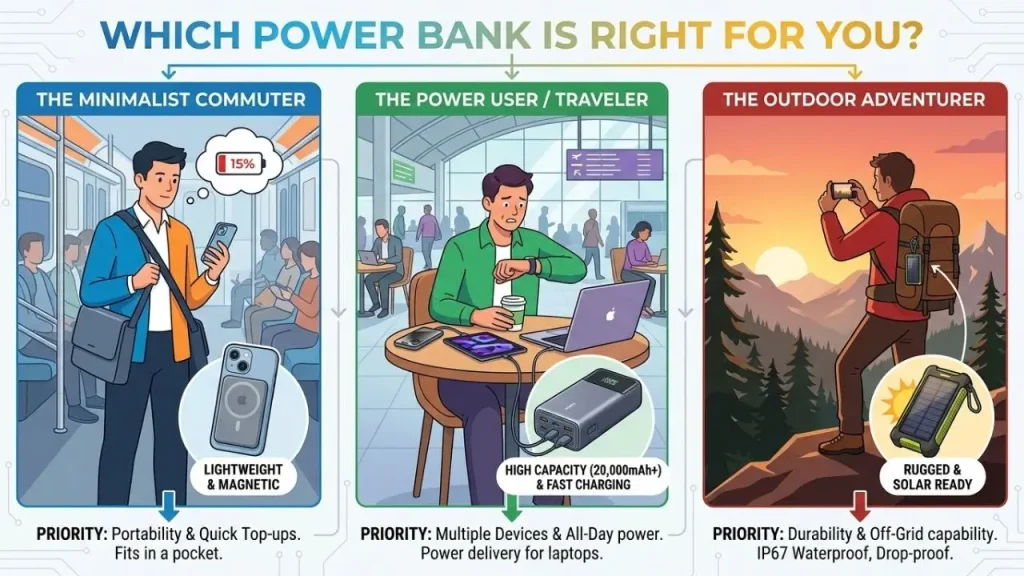 Which Power Bank Is Right for Which iPhone User? I AI Generated