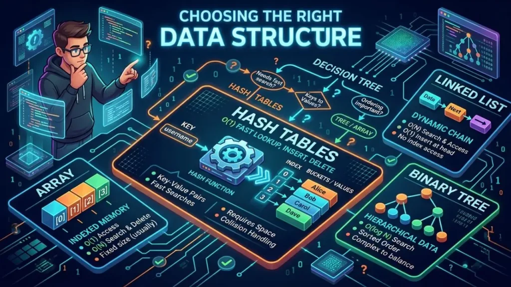 Hash tables and choosing the right data structure for programming tasks I AI Generated