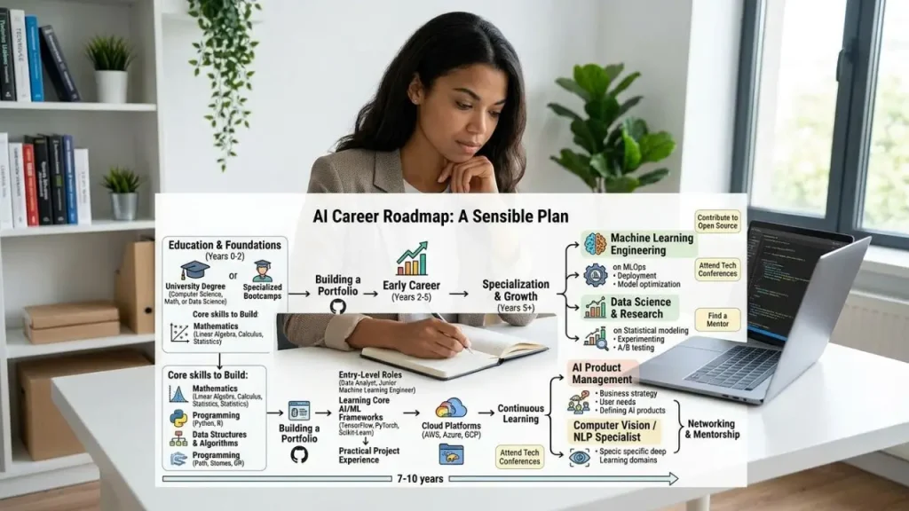 Sensible career plan for finding and building a career in AI jobs I AI Generated